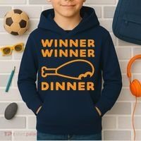 Winner Winner Chicken Dinner Funny Gaming Kids Hoodie thumb 2