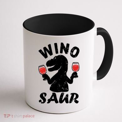 Wino Saur Funny Wine Coffee Mug back