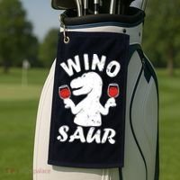 Wino Saur Funny Wine Golf Towel thumb 2