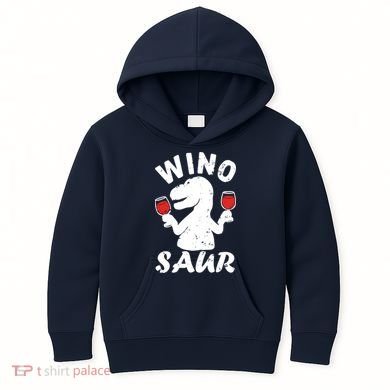 Wino Saur Funny Wine Kids Hoodie