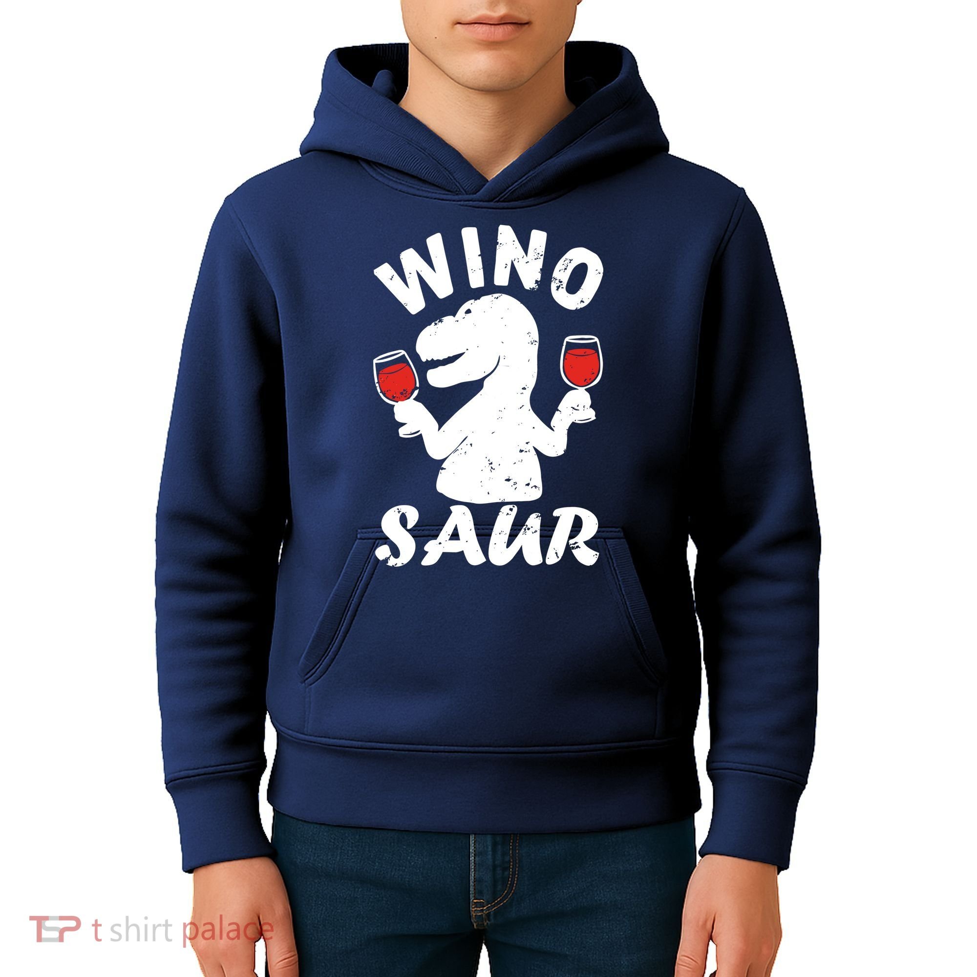 Wino Saur Funny Wine Kids Hoodie