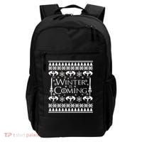 Winter is Coming Ugly Christmas Sweater Design Backpack thumb 0