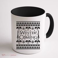 Winter is Coming Ugly Christmas Sweater Design Coffee Mug thumb 1