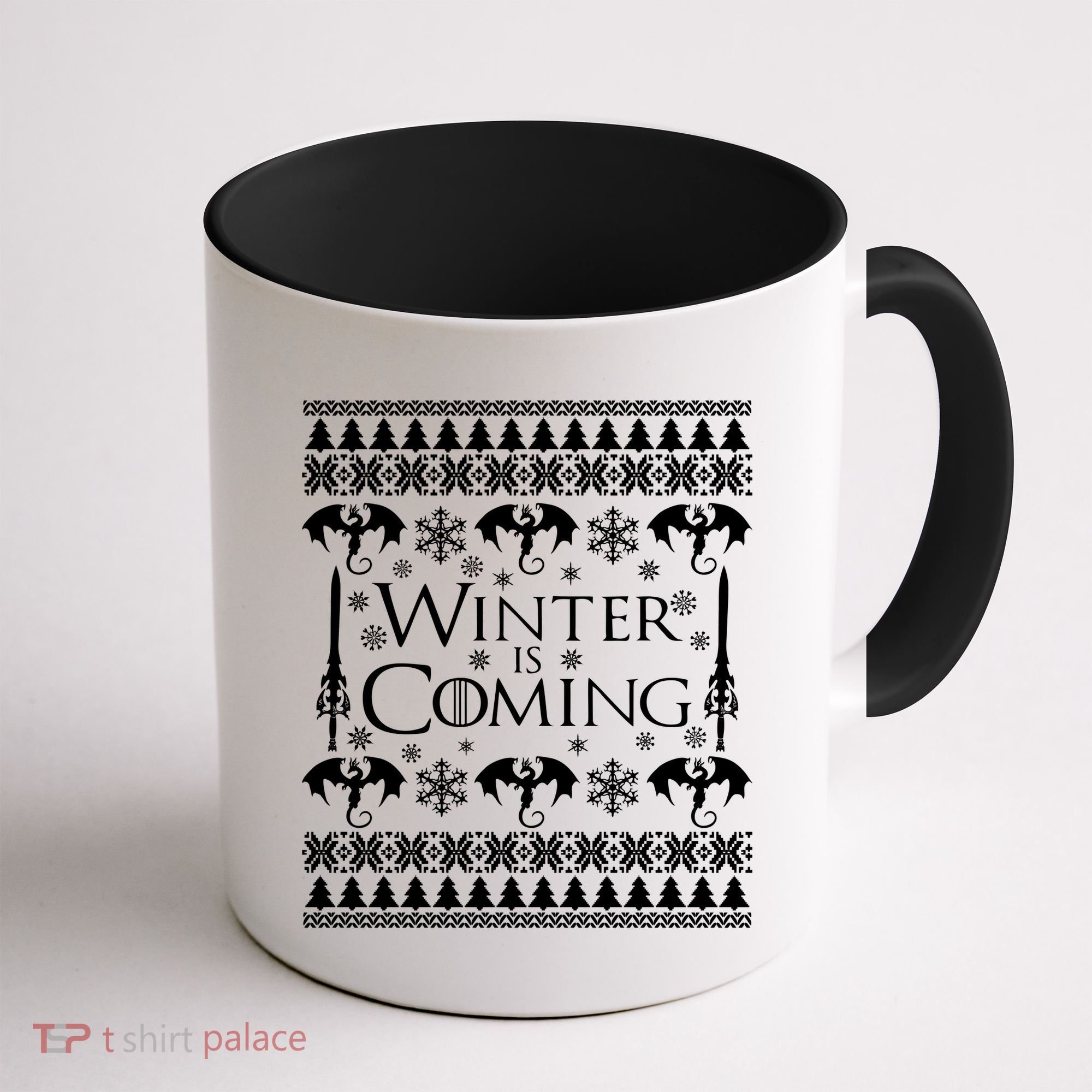 Winter is Coming Ugly Christmas Sweater Design Coffee Mug