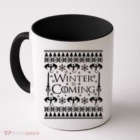 Winter is Coming Ugly Christmas Sweater Design Coffee Mug thumb 0