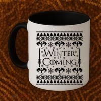 Winter is Coming Ugly Christmas Sweater Design Coffee Mug thumb 2