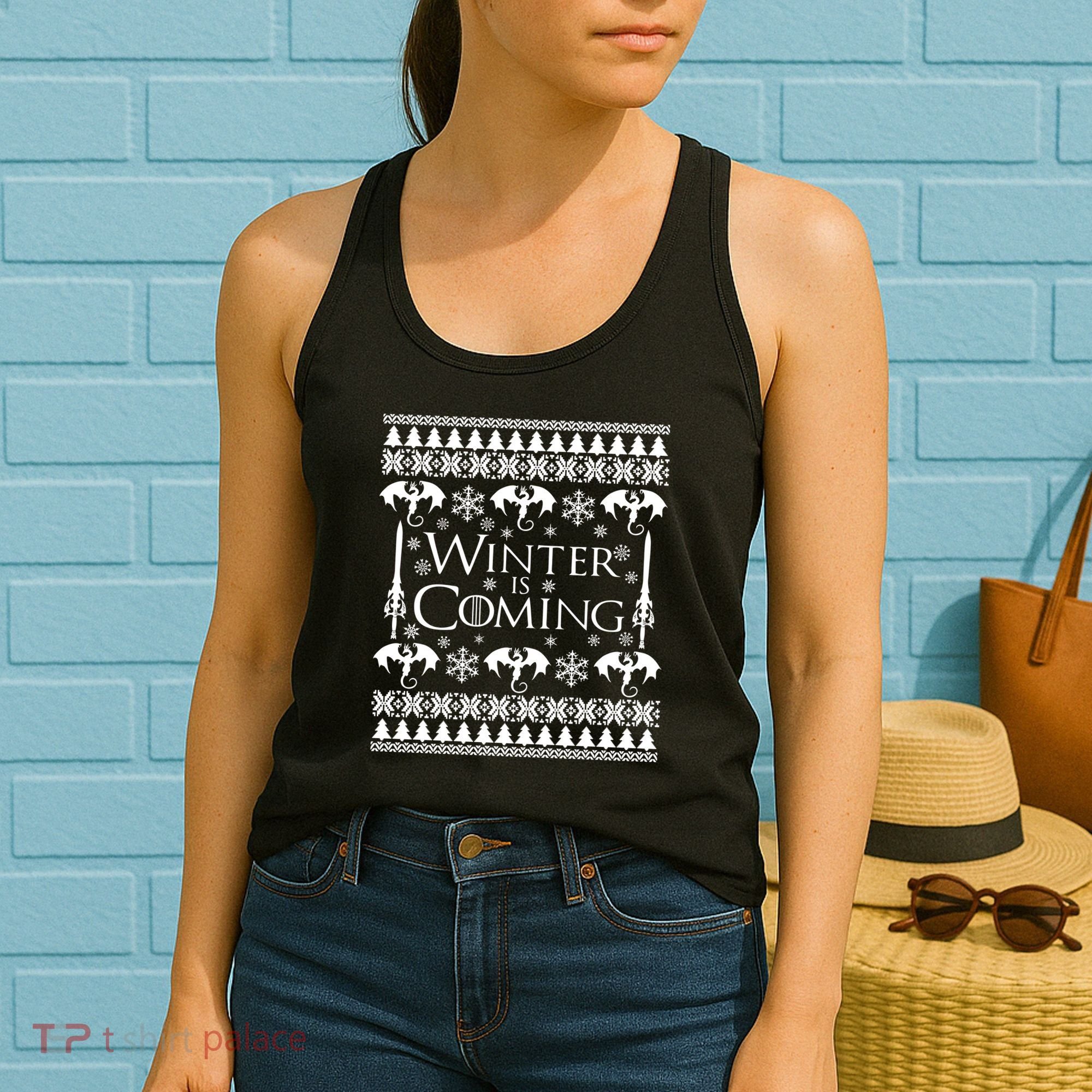 Winter is Coming Ugly Christmas Sweater Design Women's Tank Top