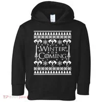Winter is Coming Ugly Christmas Sweater Design Toddler Hoodie thumb 0