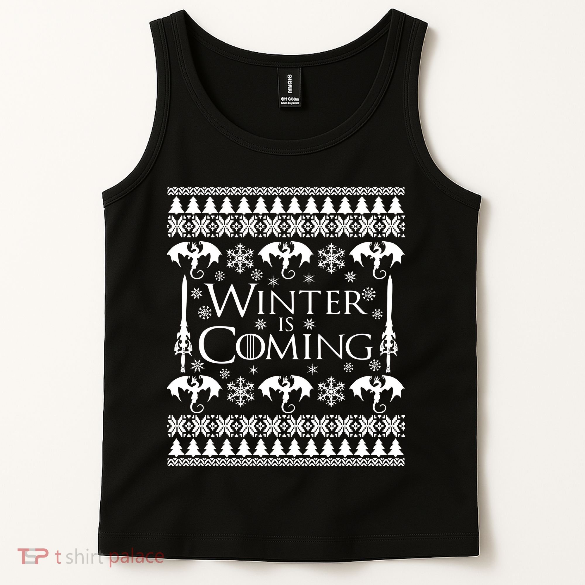 Winter is Coming Ugly Christmas Sweater Design Tank Top