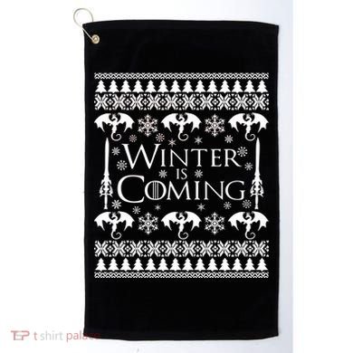 Winter is Coming Ugly Christmas Sweater Design Golf Towel