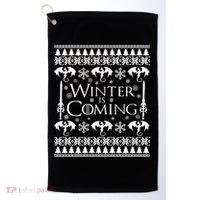 Winter is Coming Ugly Christmas Sweater Design Golf Towel thumb 0
