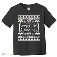 Winter is Coming Ugly Christmas Sweater Design Toddler T-Shirt thumb 0