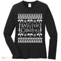 Winter is Coming Ugly Christmas Sweater Design Women's Long Sleeve Shirt thumb 0