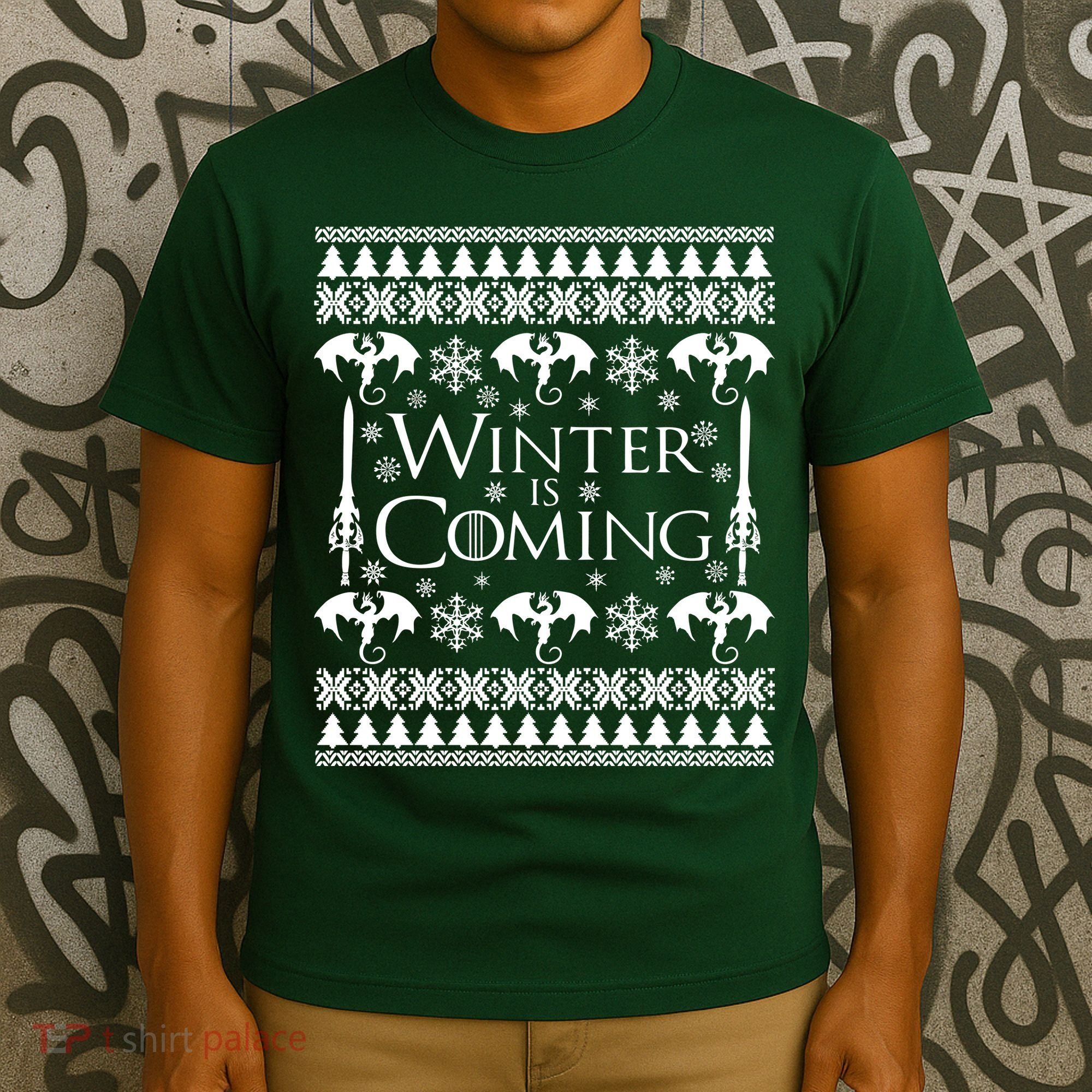 Winter is Coming Ugly Christmas Sweater Design T-Shirt