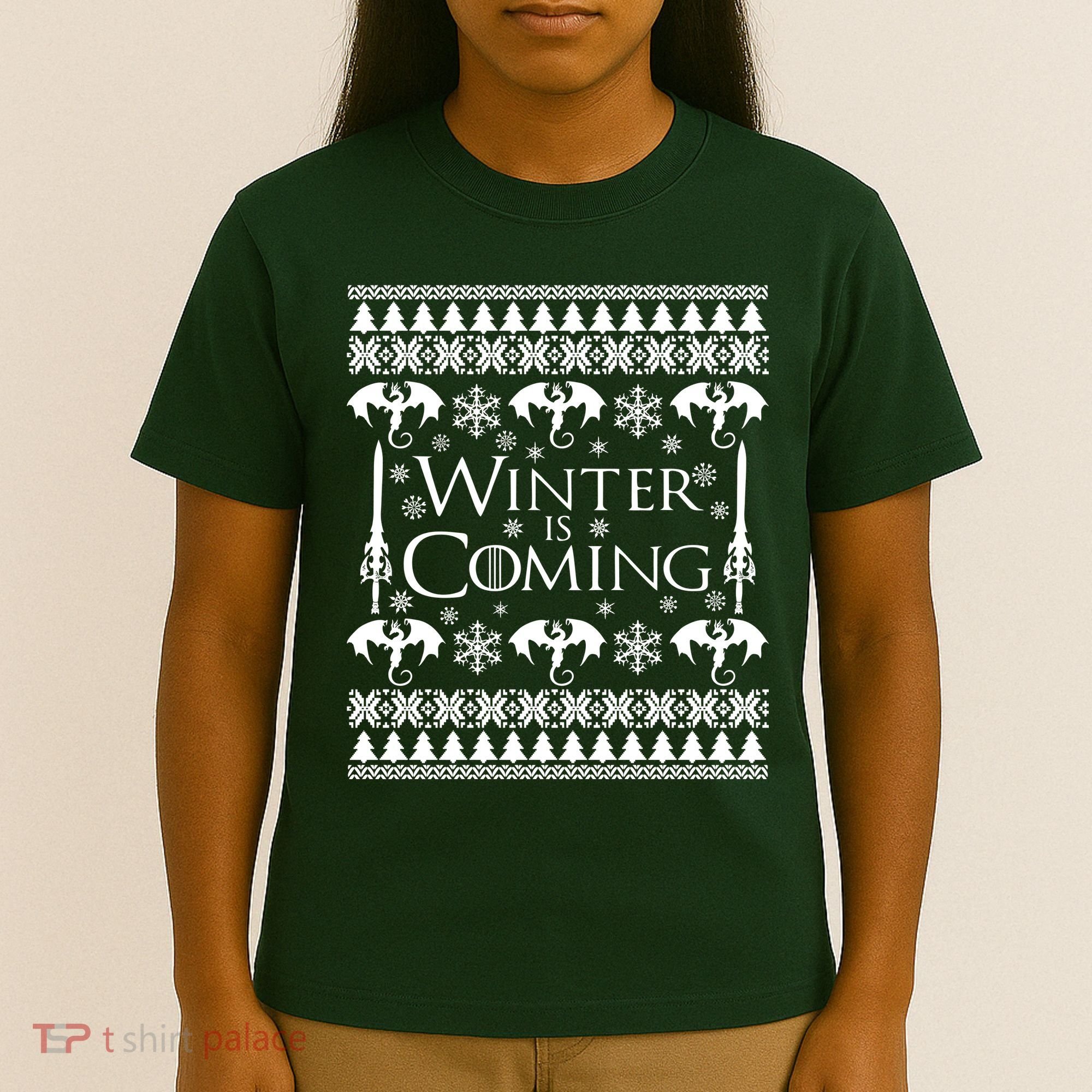 Winter is Coming Ugly Christmas Sweater Design T-Shirt