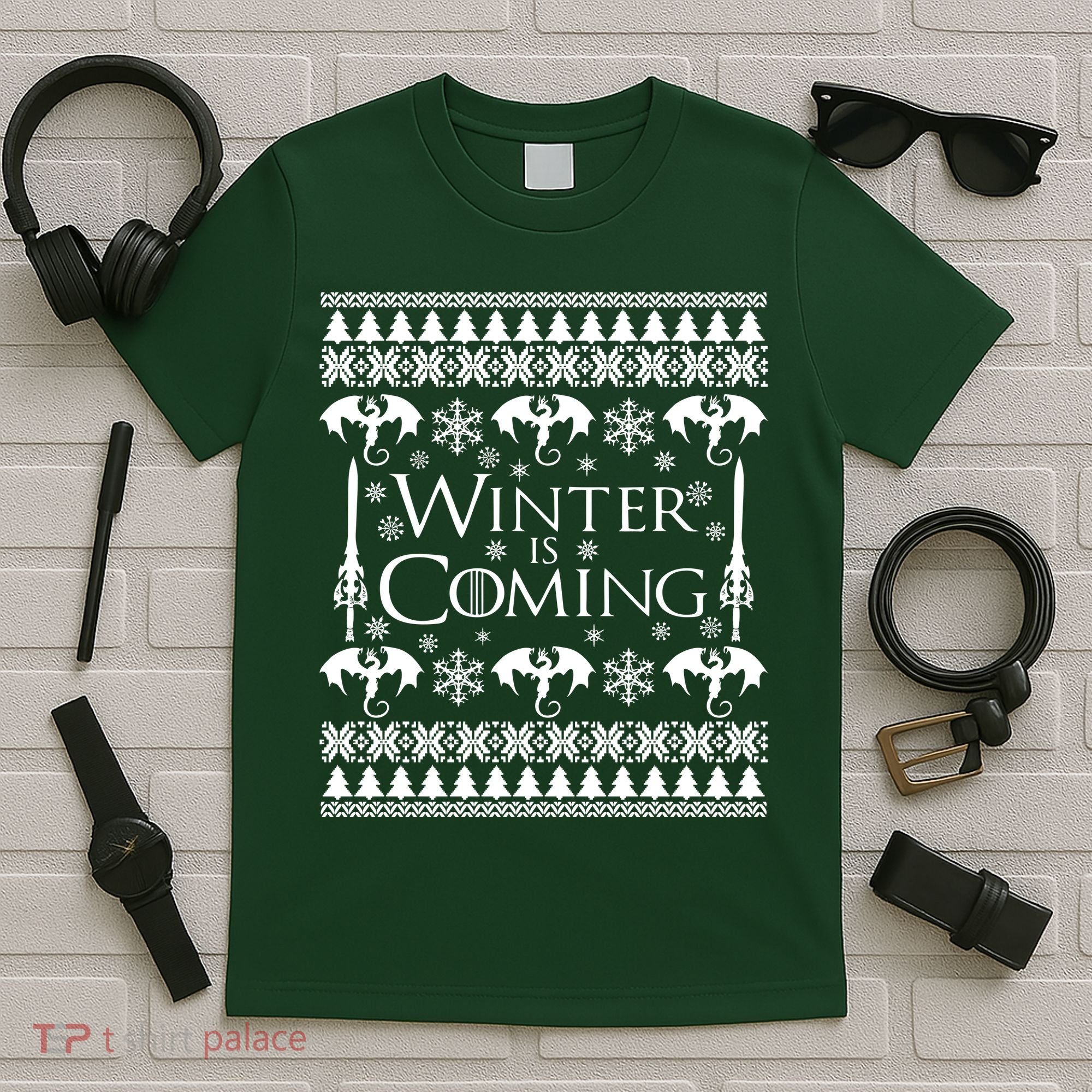 Winter is Coming Ugly Christmas Sweater Design T-Shirt