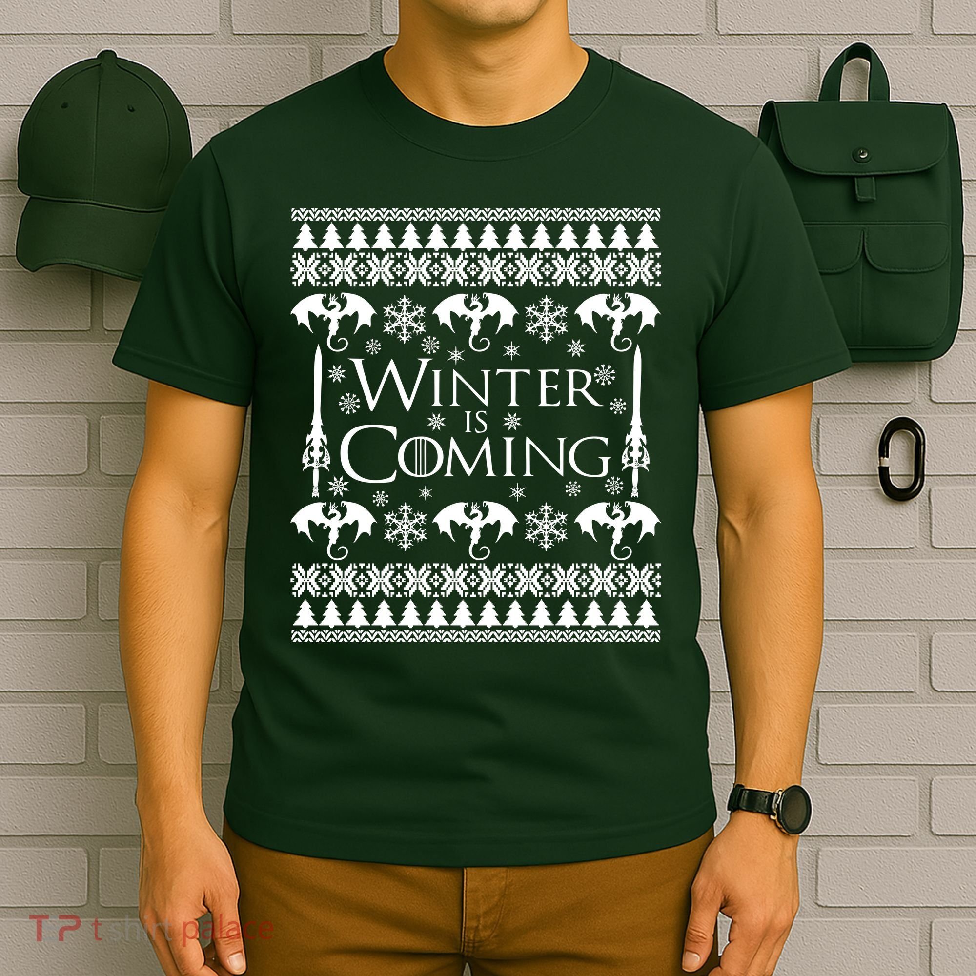 Winter is Coming Ugly Christmas Sweater Design T-Shirt