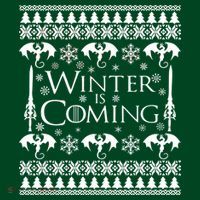 Winter is Coming Ugly Christmas Sweater Design Button thumb 1