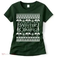 Winter is Coming Ugly Christmas Sweater Design Women's T-Shirt thumb 0