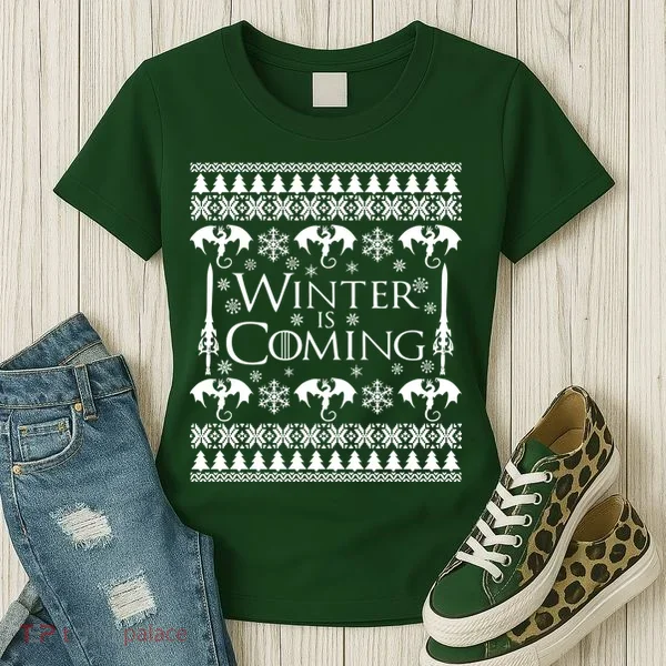 Winter is Coming Ugly Christmas Sweater Design Women's T-Shirt