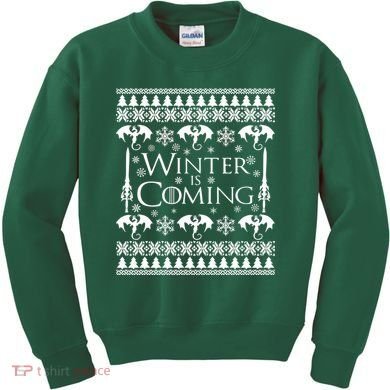 Winter is Coming Ugly Christmas Sweater Design Kids Sweatshirt