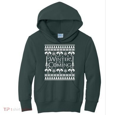 Winter is Coming Ugly Christmas Sweater Design Kids Hoodie