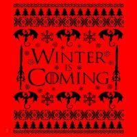 Winter is Coming Ugly Christmas Sweater Design Santa Hat thumb 1