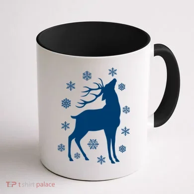 Winter Reindeer Coffee Mug back