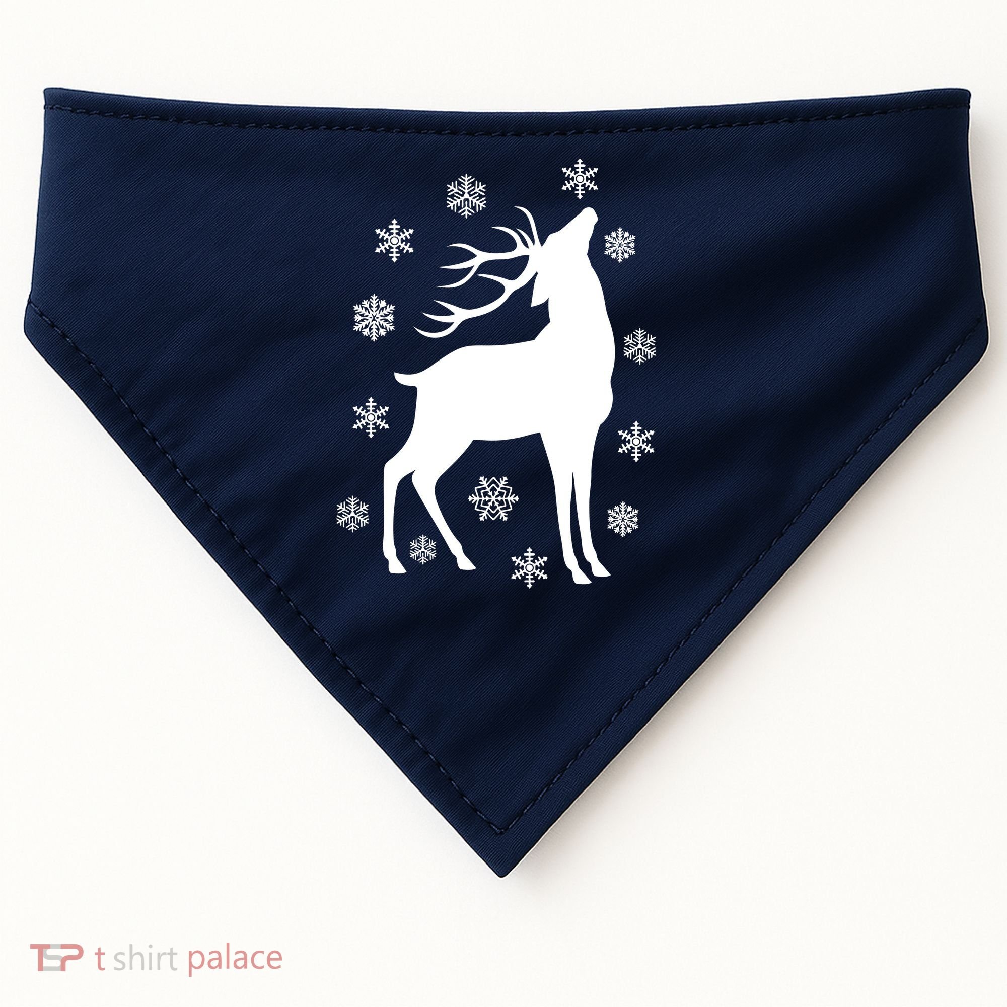 Winter Reindeer USA-Made Doggie Bandana