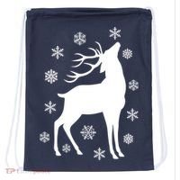Winter Reindeer Drawstring Bag thumb 0