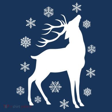 Winter Reindeer Drawstring Bag