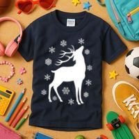 Winter Reindeer Kids T-Shirt thumb 3