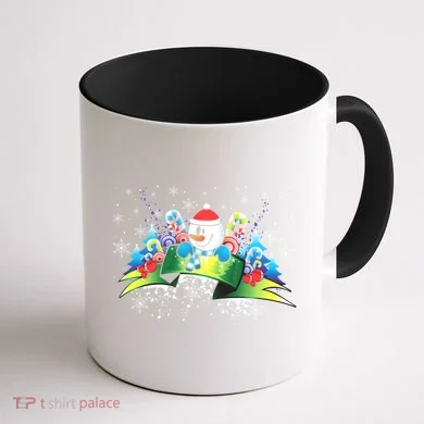 Winter's Snowman Holiday Coffee Mug back
