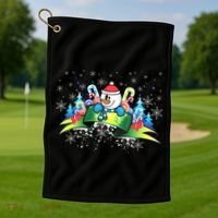 Winter's Snowman Holiday Golf Towel thumb 1