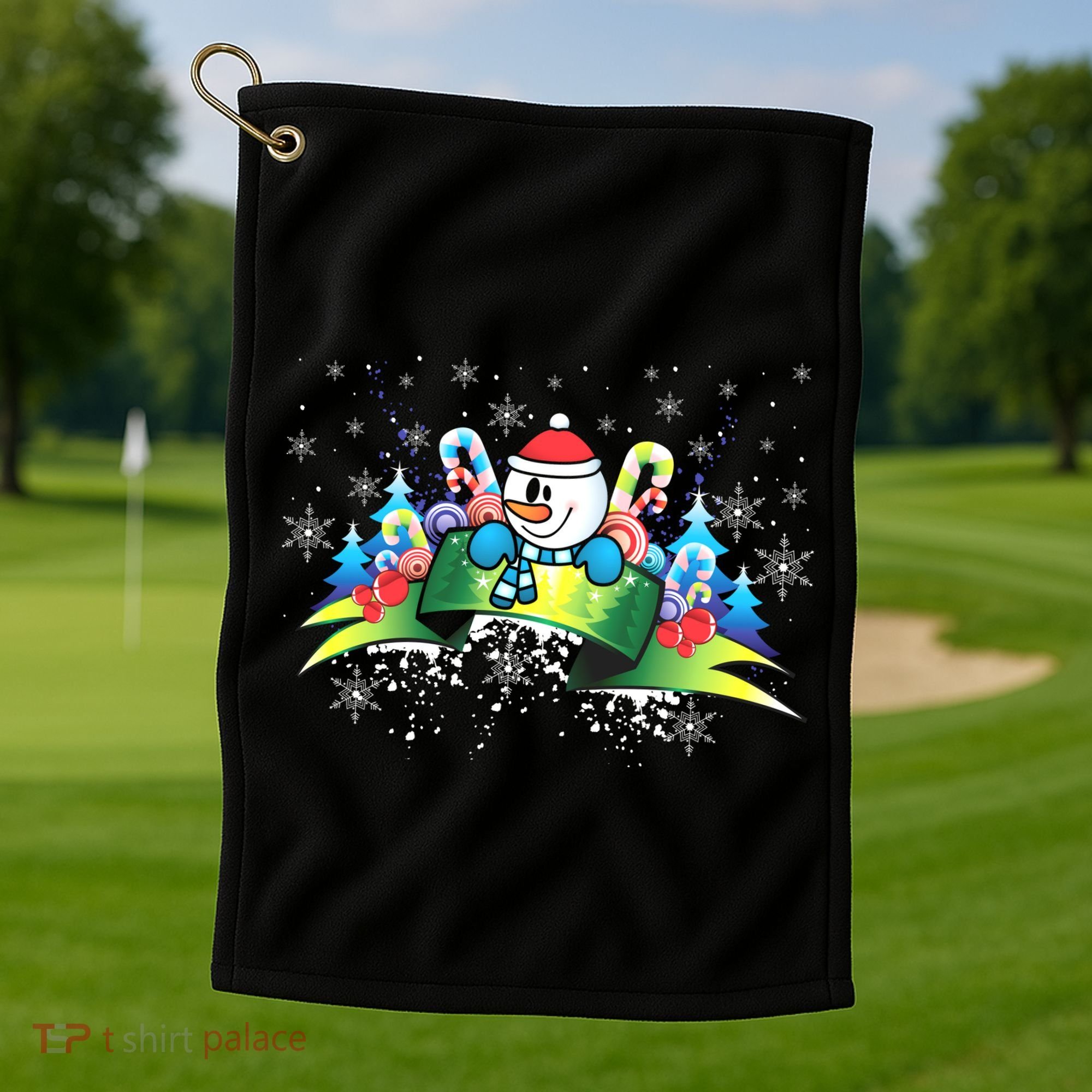Winter's Snowman Holiday Golf Towel