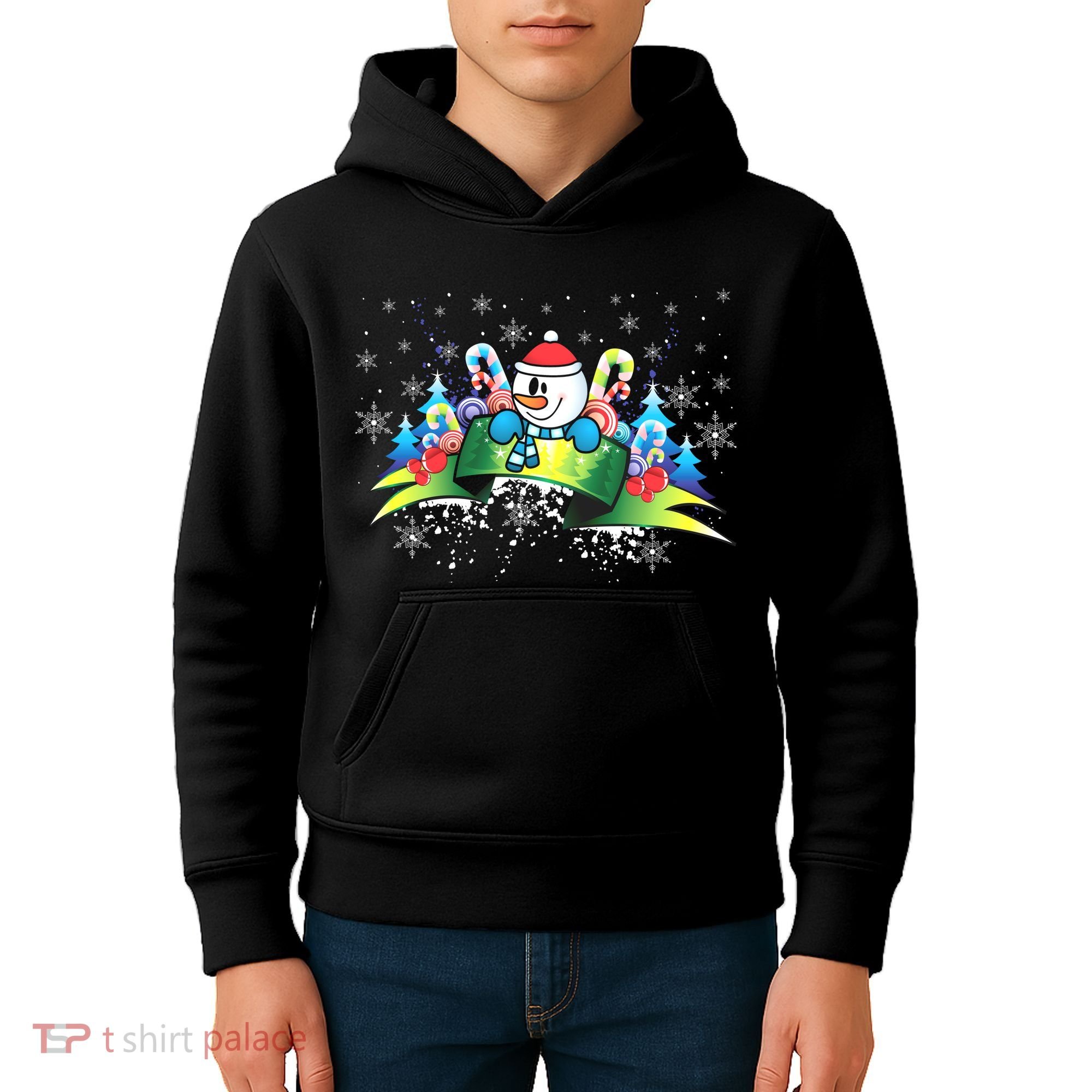 Winter's Snowman Holiday Kids Hoodie