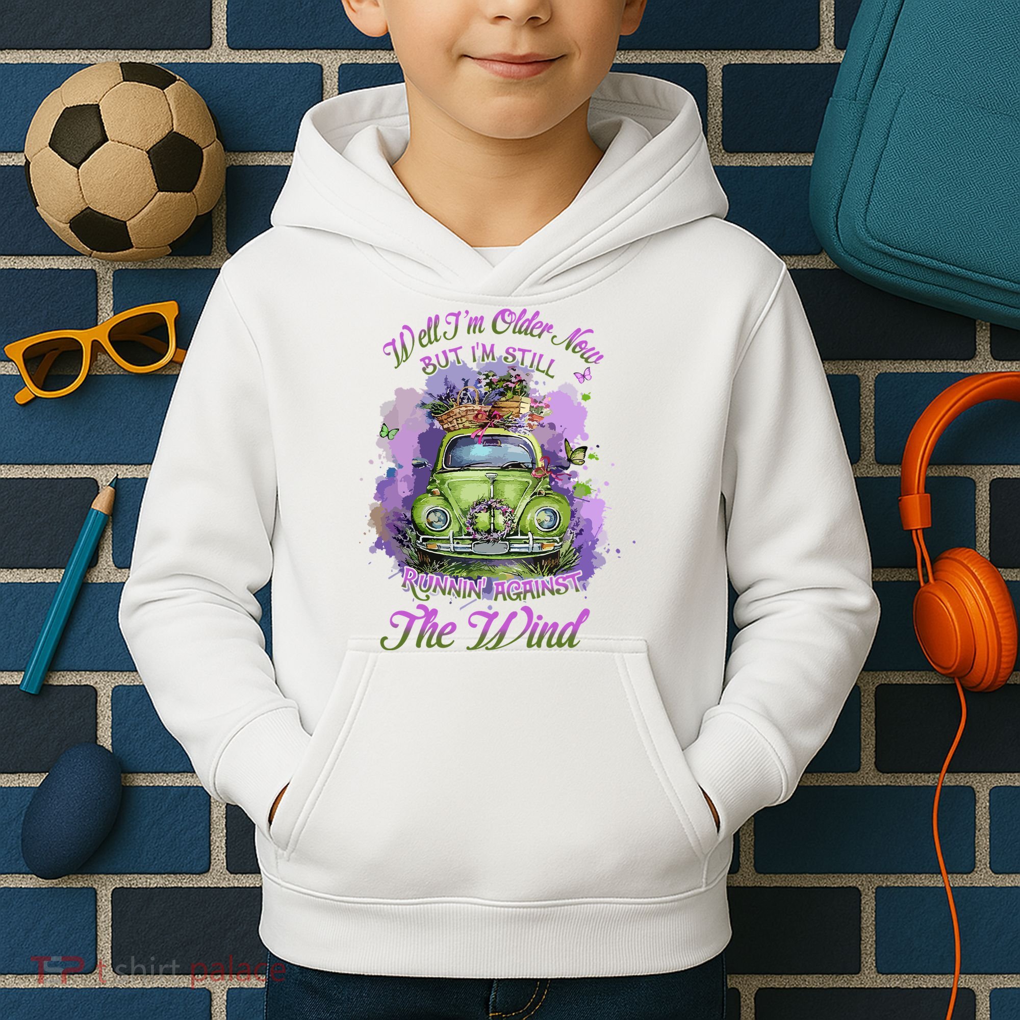 Well Im Older Now But Im Still Running Against The Wind Gift Kids Hoodie