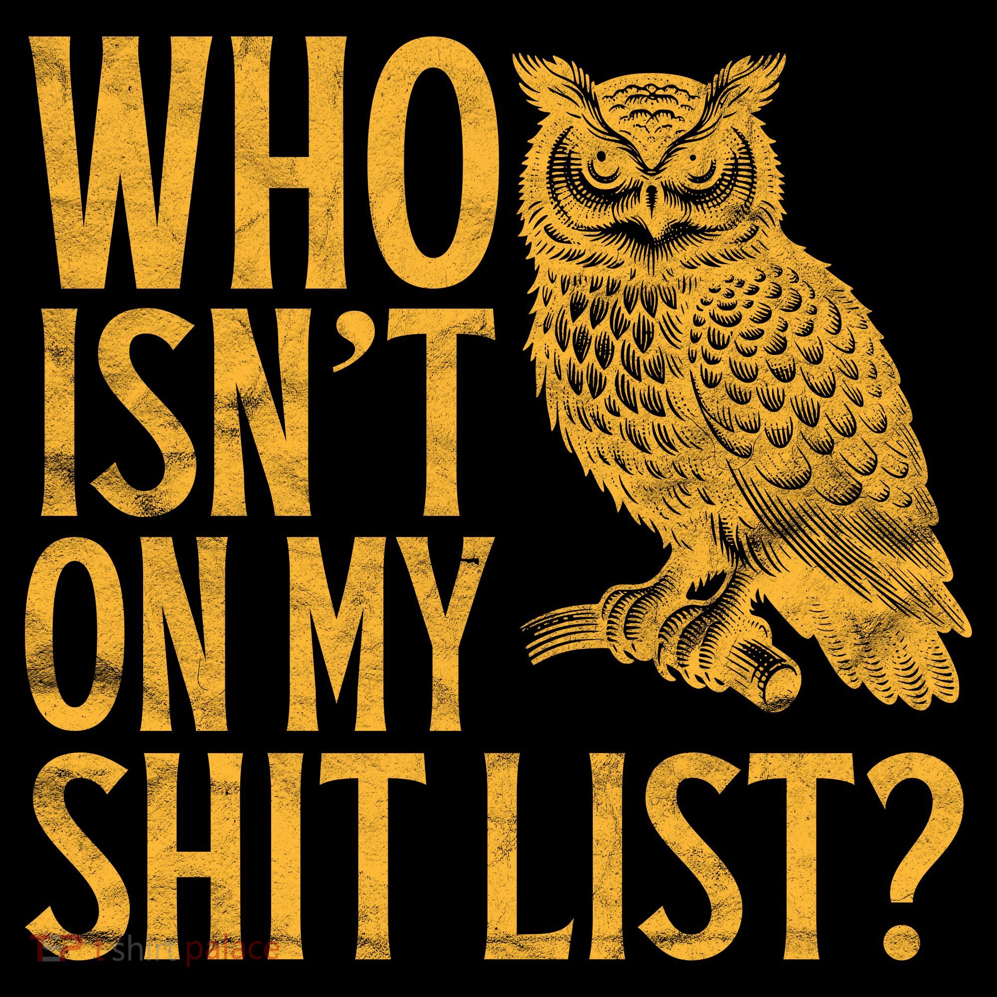 Who Isnt On My Shit List Funny Owl Meme Women's Hoodie