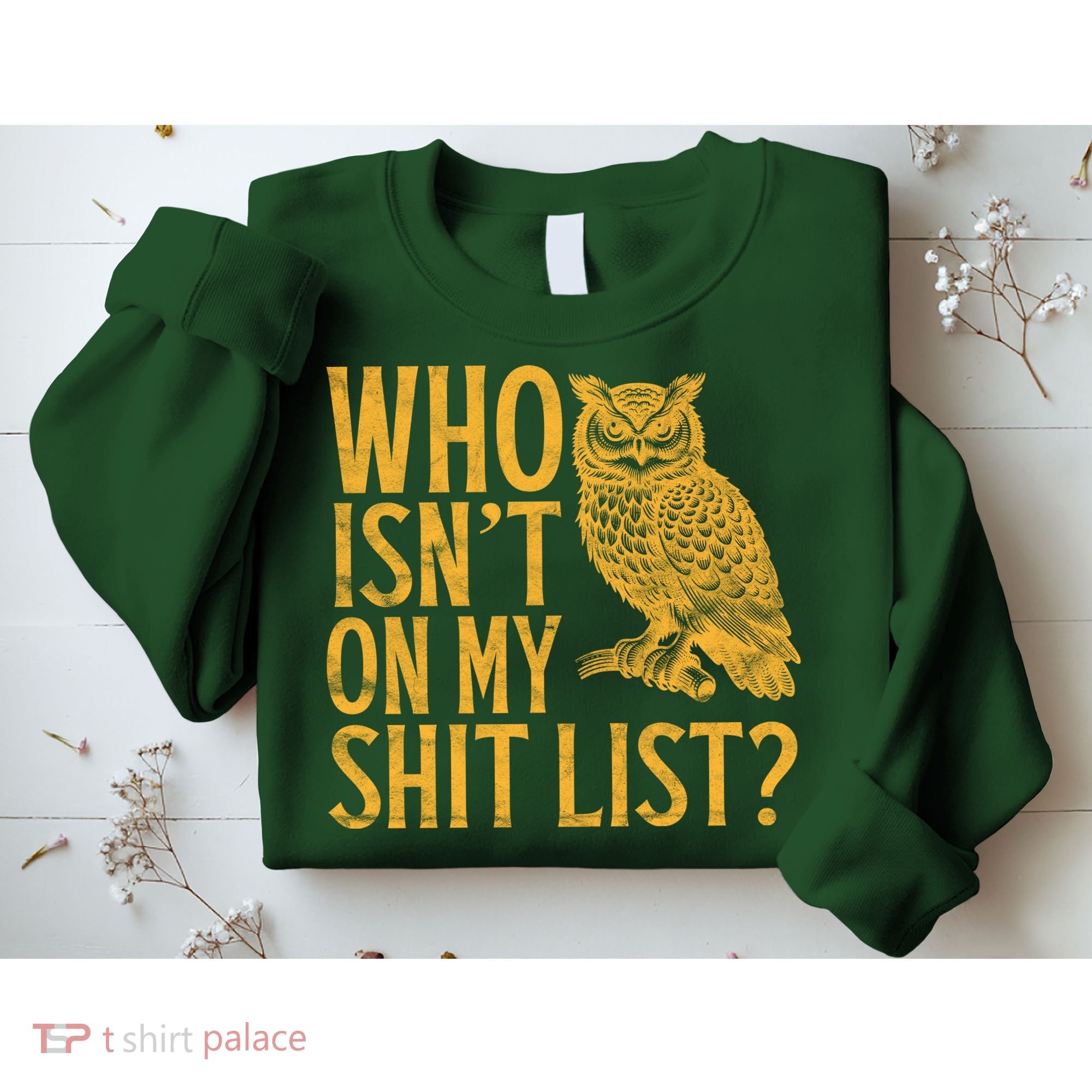 Who Isnt On My Shit List Funny Owl Meme Sweatshirt