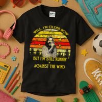 Well I’M Older Now But I’M Still Running Against The Wind Kids T-Shirt thumb 3