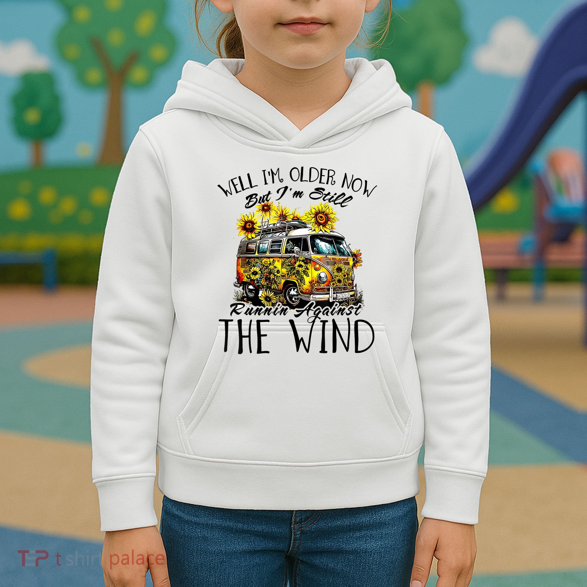 Well Im Older Now But Im Still Running Against The Wind Kids Hoodie