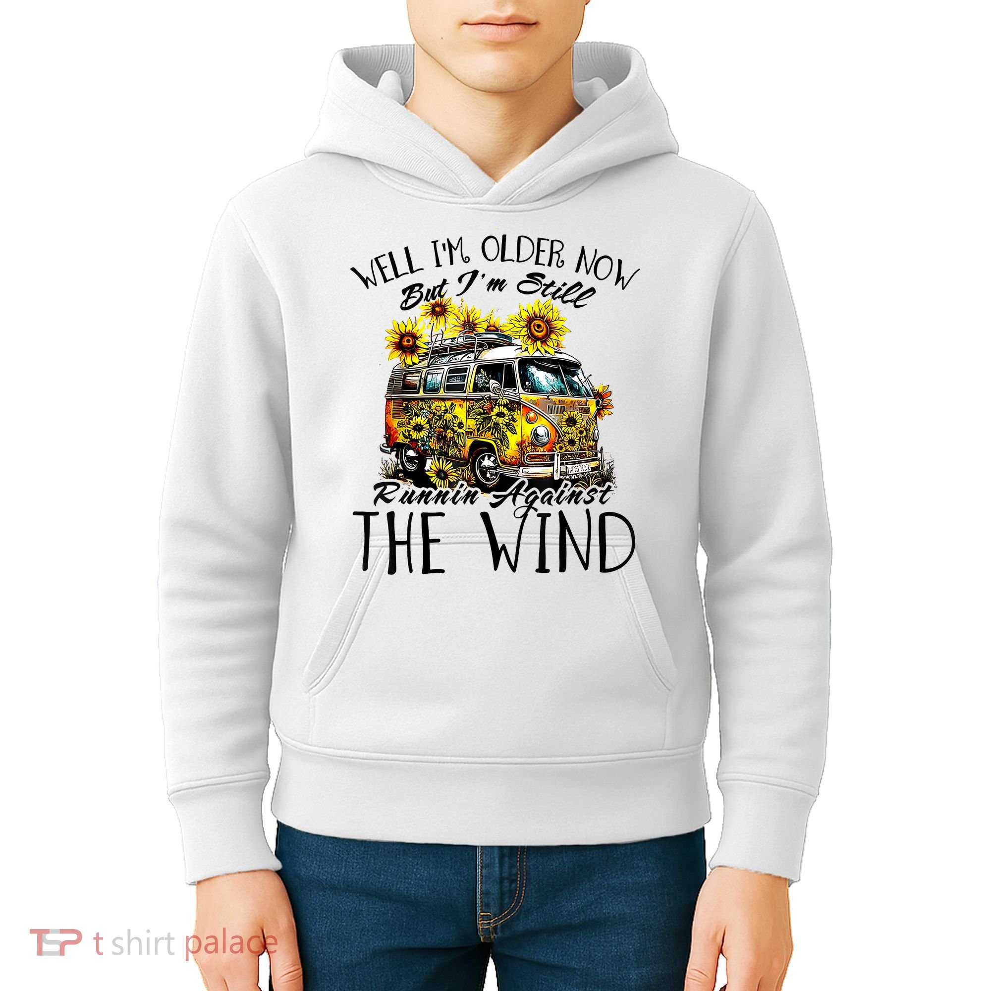 Well Im Older Now But Im Still Running Against The Wind Kids Hoodie