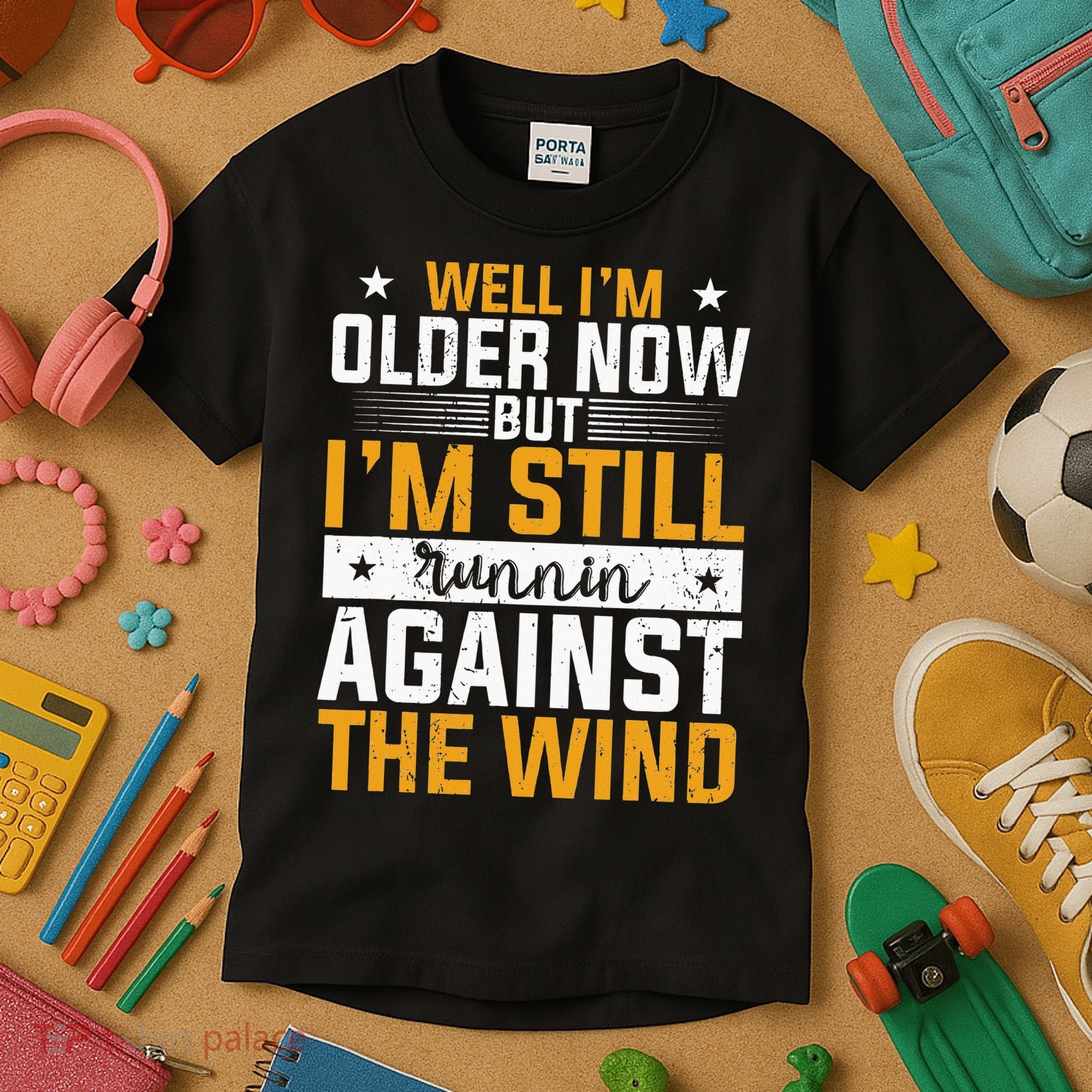 Well I’m Older Now But I’m Still Running Against The Wind Kids T-Shirt