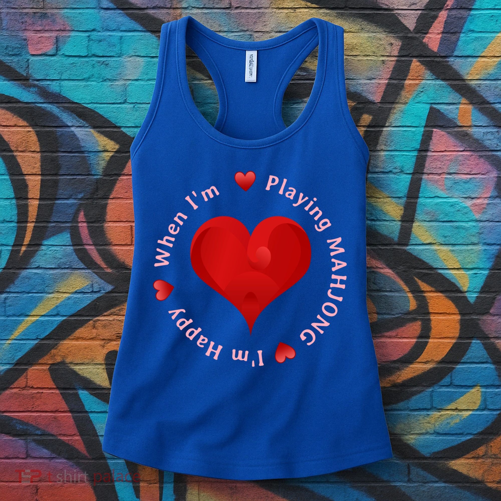 When I'm Playing Mahjong I'm Happy Cute Giftfun Playing Mah Jongg Women's Tank Top