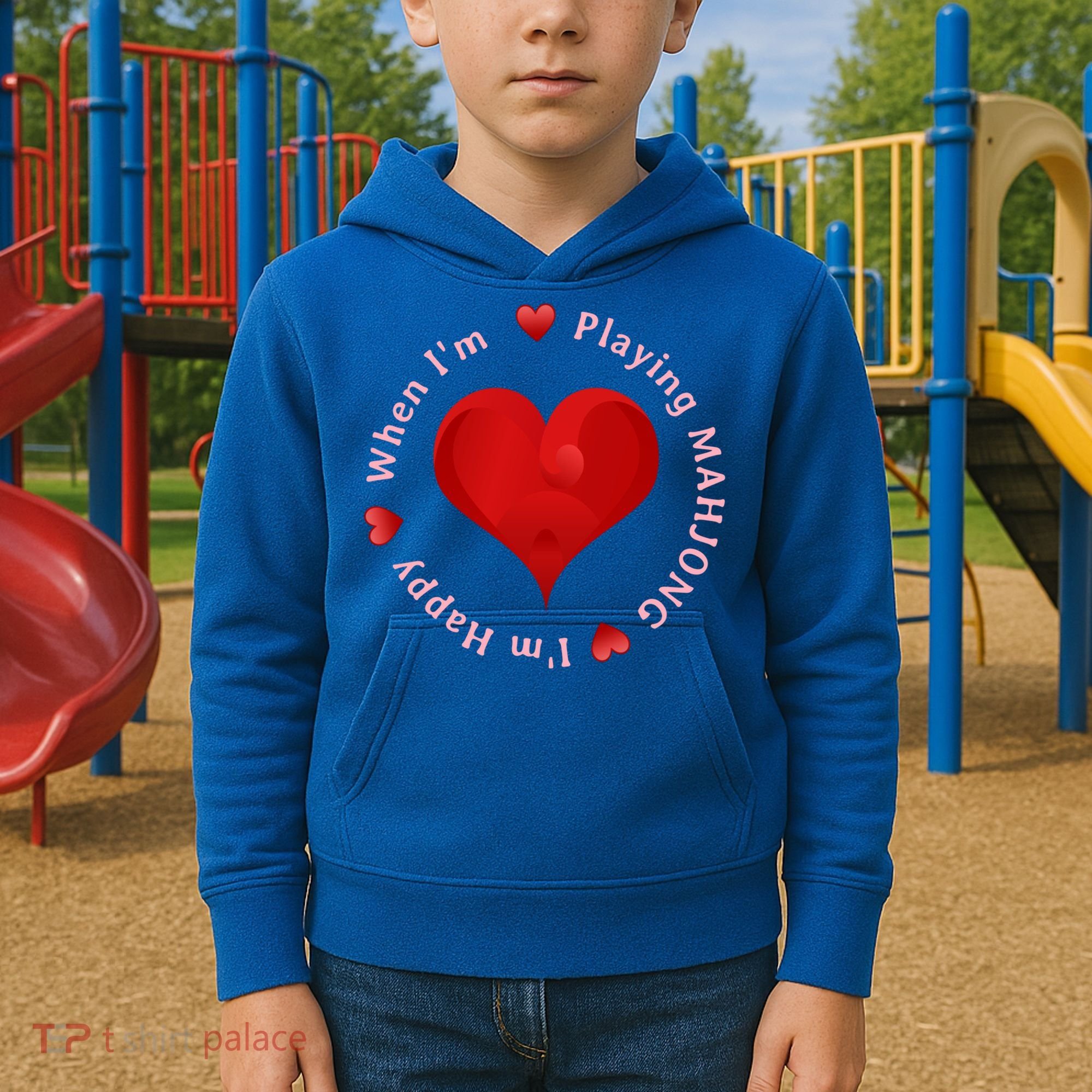 When I'm Playing Mahjong I'm Happy Cute Giftfun Playing Mah Jongg Kids Hoodie
