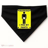 Warning I Pee My Pants USA-Made Doggie Bandana thumb 0