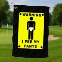 Warning I Pee My Pants Golf Towel thumb 1