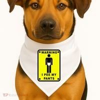 Warning I Pee My Pants USA-Made Doggie Bandana thumb 1