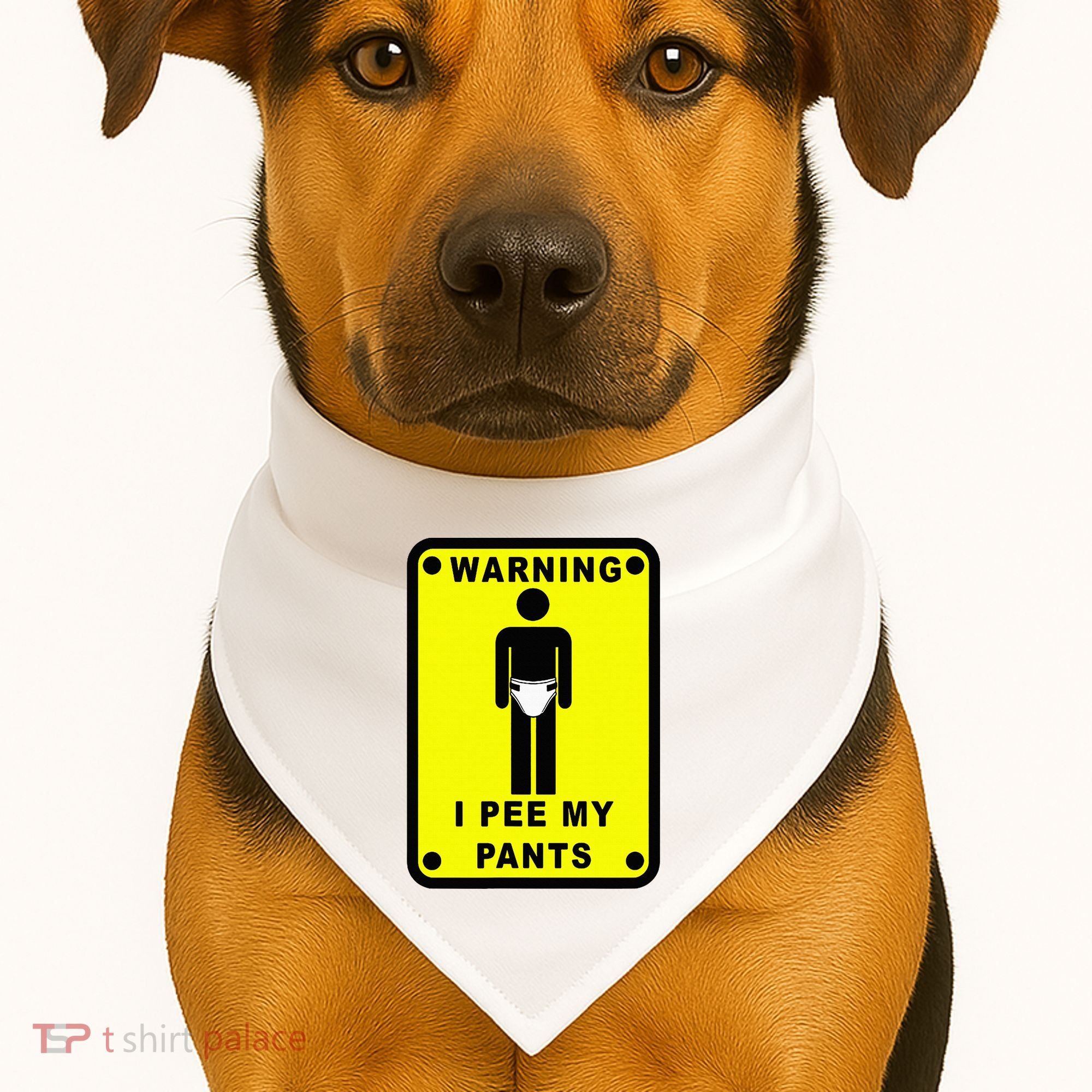 Warning I Pee My Pants USA-Made Doggie Bandana