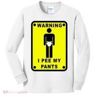 Warning I Pee My Pants Kids Long Sleeve Shirt thumb 0